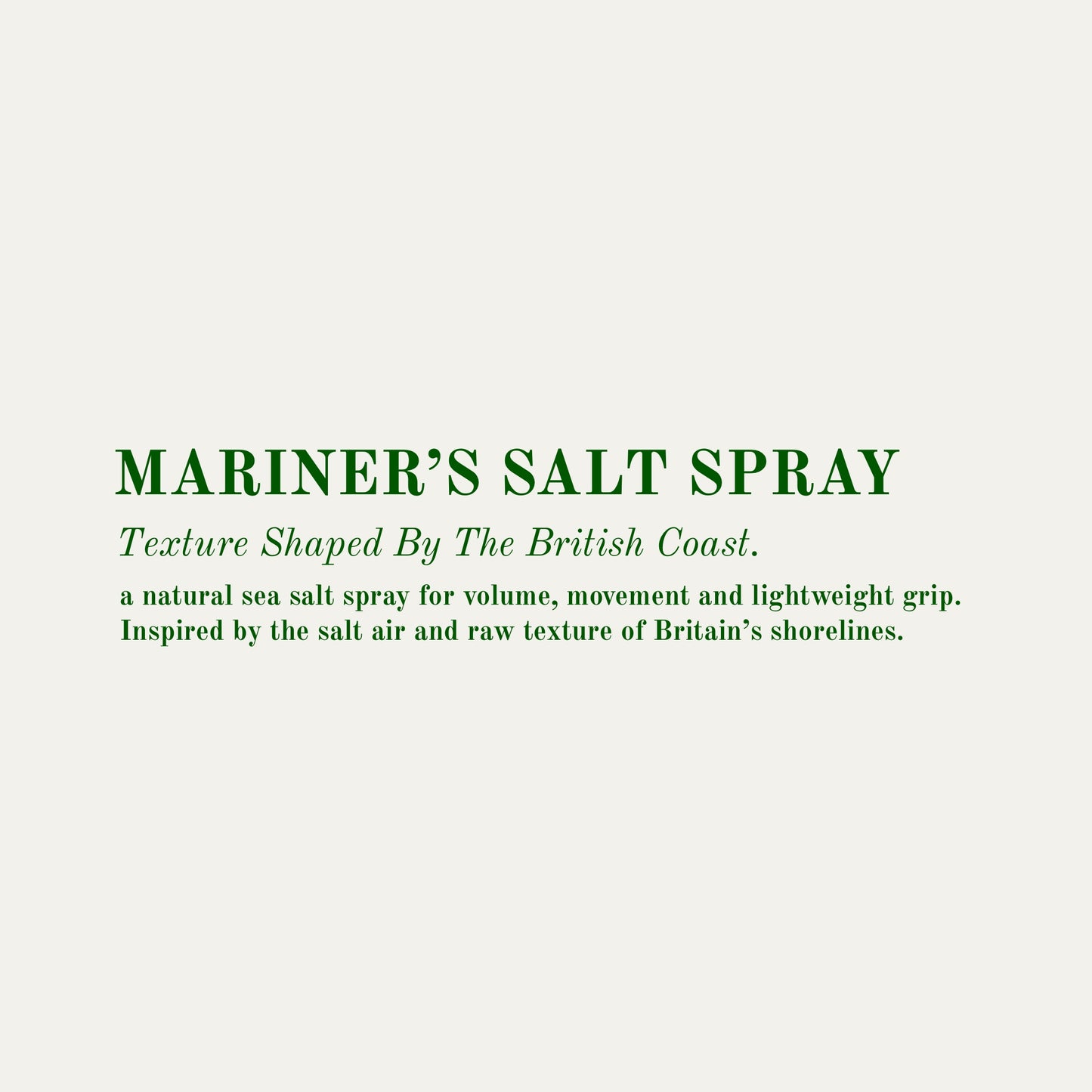 Text description of Mariner's Salt Spray on a white background